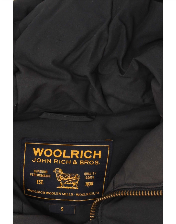 Jaqueta masculina Woolrich com capuz Parka UK 36 pequena azul marinho