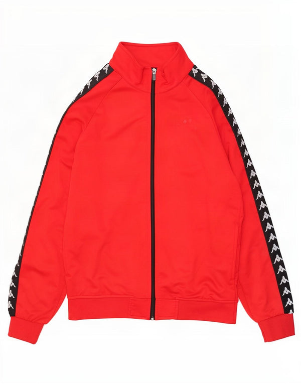 Kappa Mens Graphic Tracksuit Top Jaqueta Grande Poliéster Colorblock Vermelho