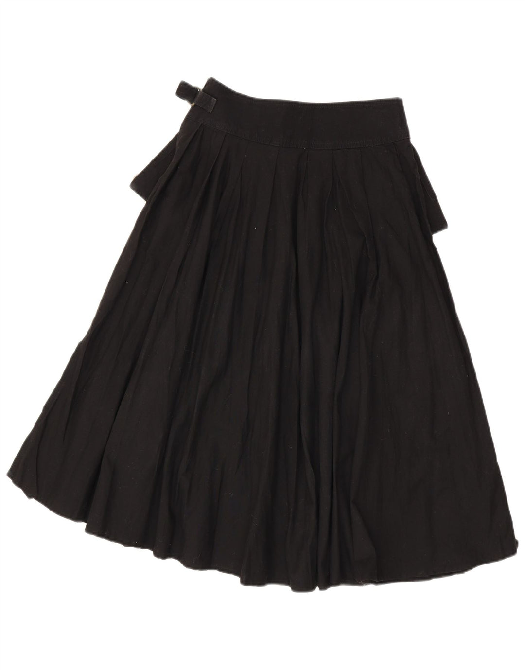 Saia larga feminina vintage pequena W26 algodão preto