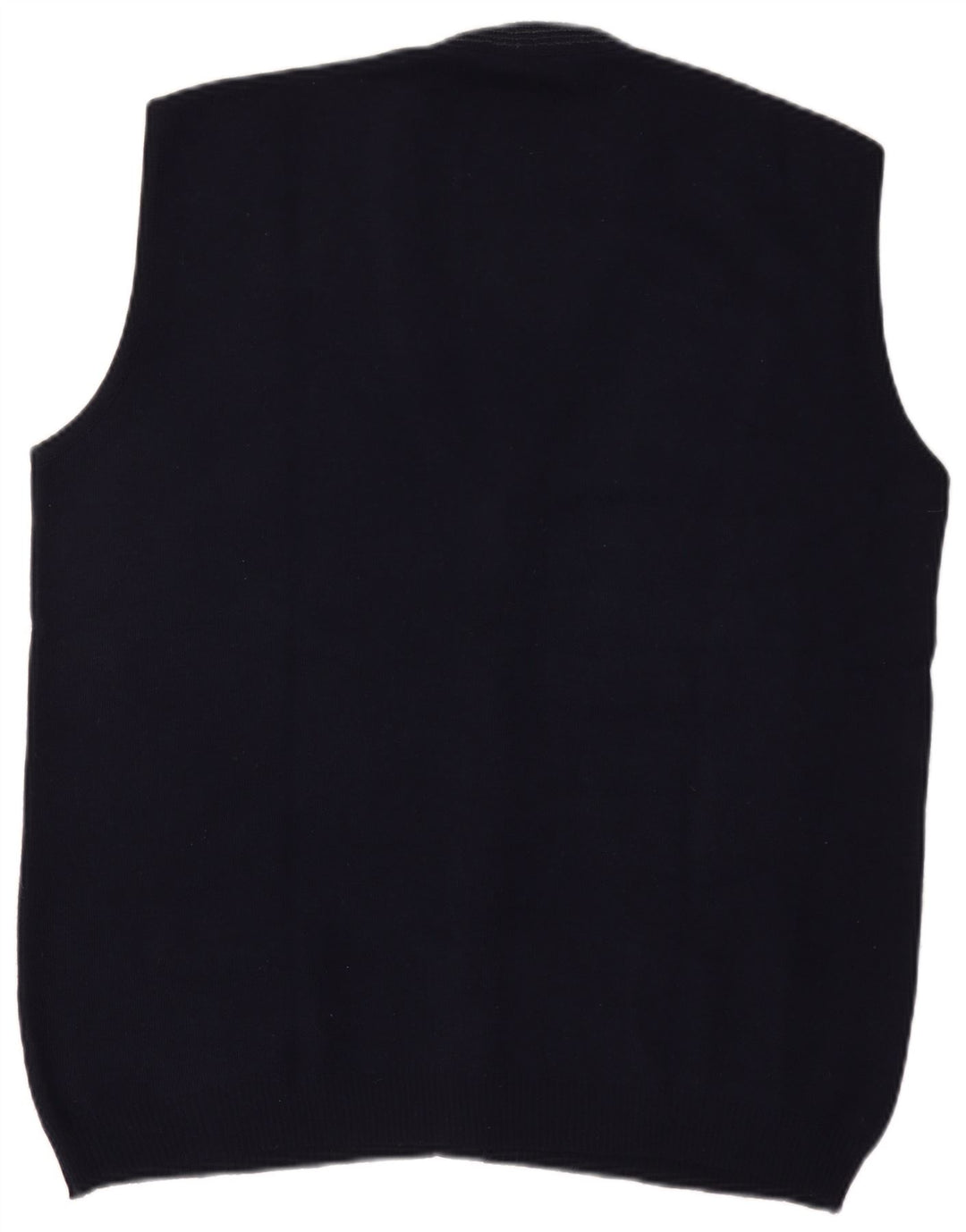 Suéter cardigã masculino sem mangas Bernardini grande lã xadrez azul marinho