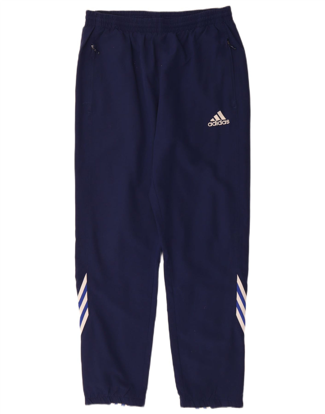 Calças de treino masculinas ADIDAS UK 38/40 poliéster azul marinho médio