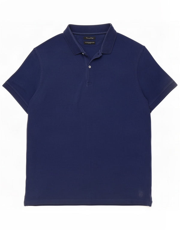 Camisa polo masculina Massimo Dutti XL algodão azul marinho