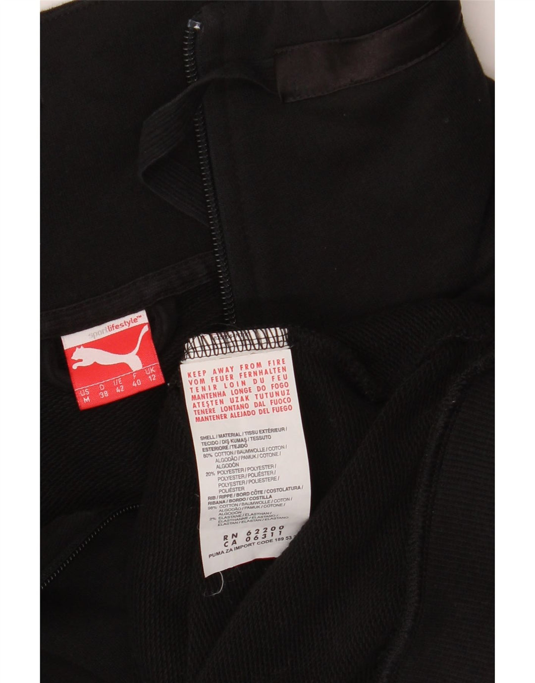 PUMA Masculino Oversized Tracksuit Top Jacket UK 12 Médio Algodão Preto