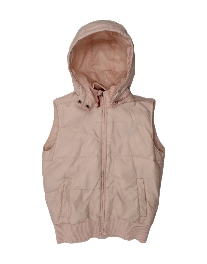 TOMMY HILFIGER Girls Hooded Padded Gilet 11-12 Years Pink Nylon Vintage Tommy Hilfiger and Second-Hand Tommy Hilfiger from Messina Hembry 