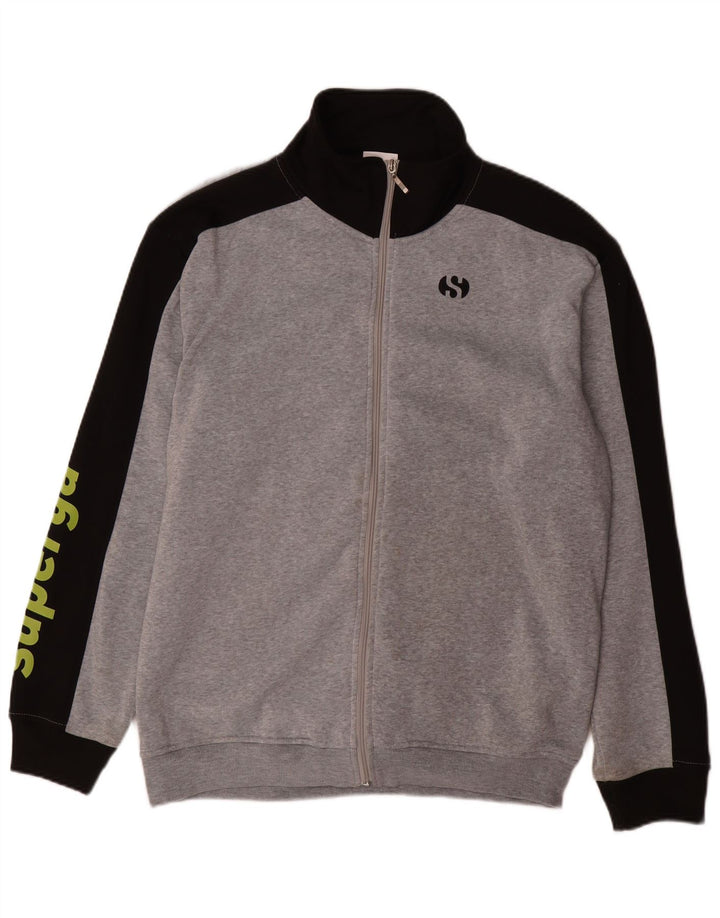 Superga Mens Graphic Tracksuit Top Jacket 2XL Cinza Colourblock Poliéster