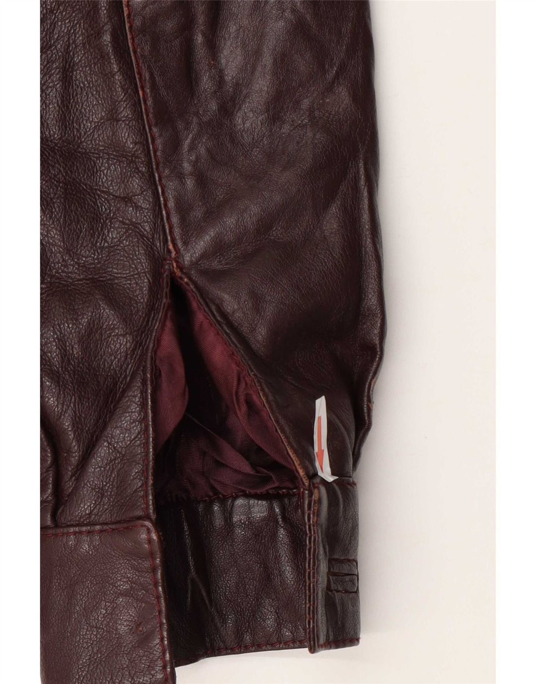 Jaqueta de couro feminina vintage IT 46 Grande Borgonha