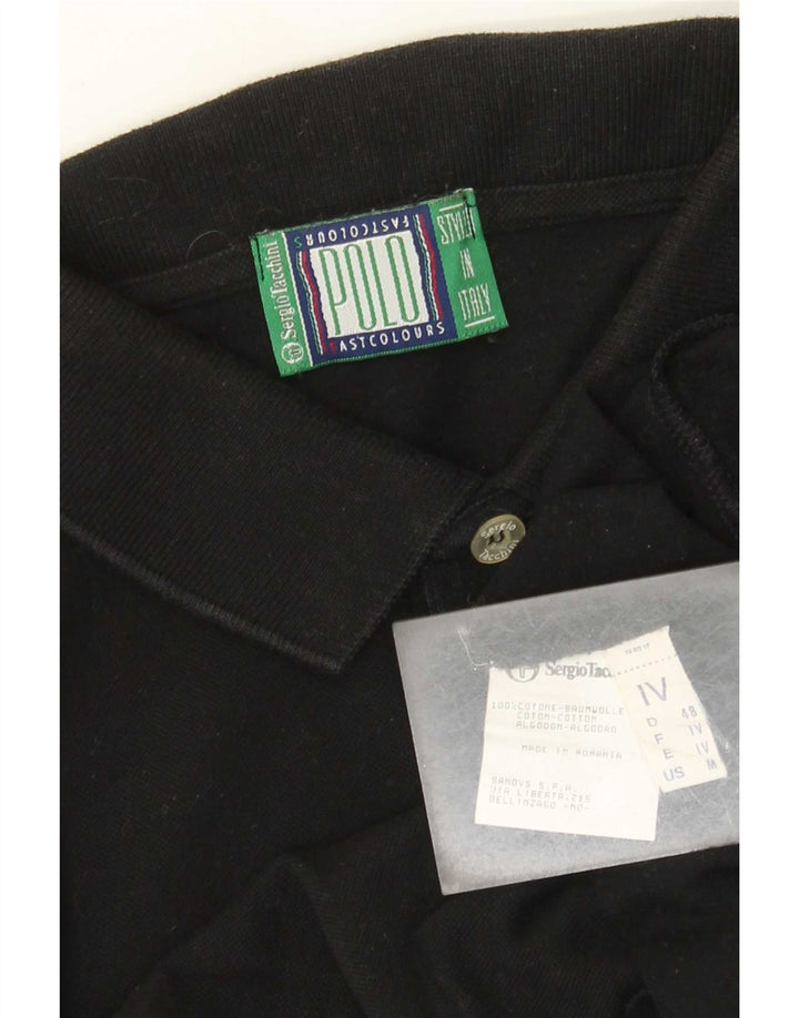 Camisa polo masculina Sergio Tacchini IT 48 algodão preto médio