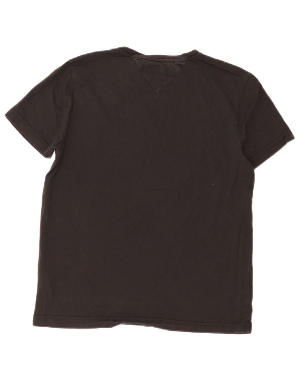 Tommy Hilfiger Camiseta masculina gráfica Top médio algodão preto