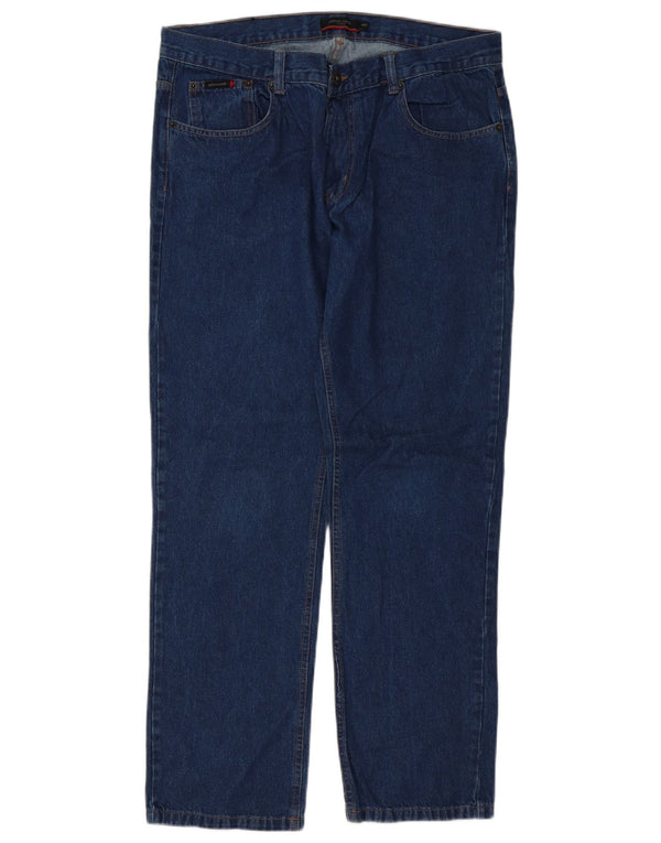 Pierre Cardin Mens Straight Jeans W36 L32 Azul Algodão