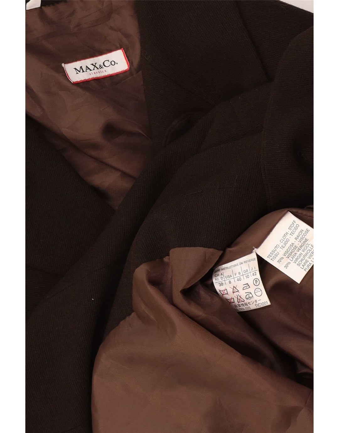 Sobretudo feminino Max & Co. UK 10 pequeno marrom viscose