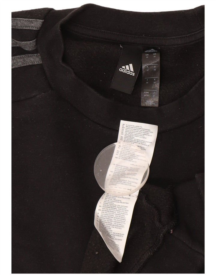 Adidas Mens Moletom Jumper Médio Algodão Preto