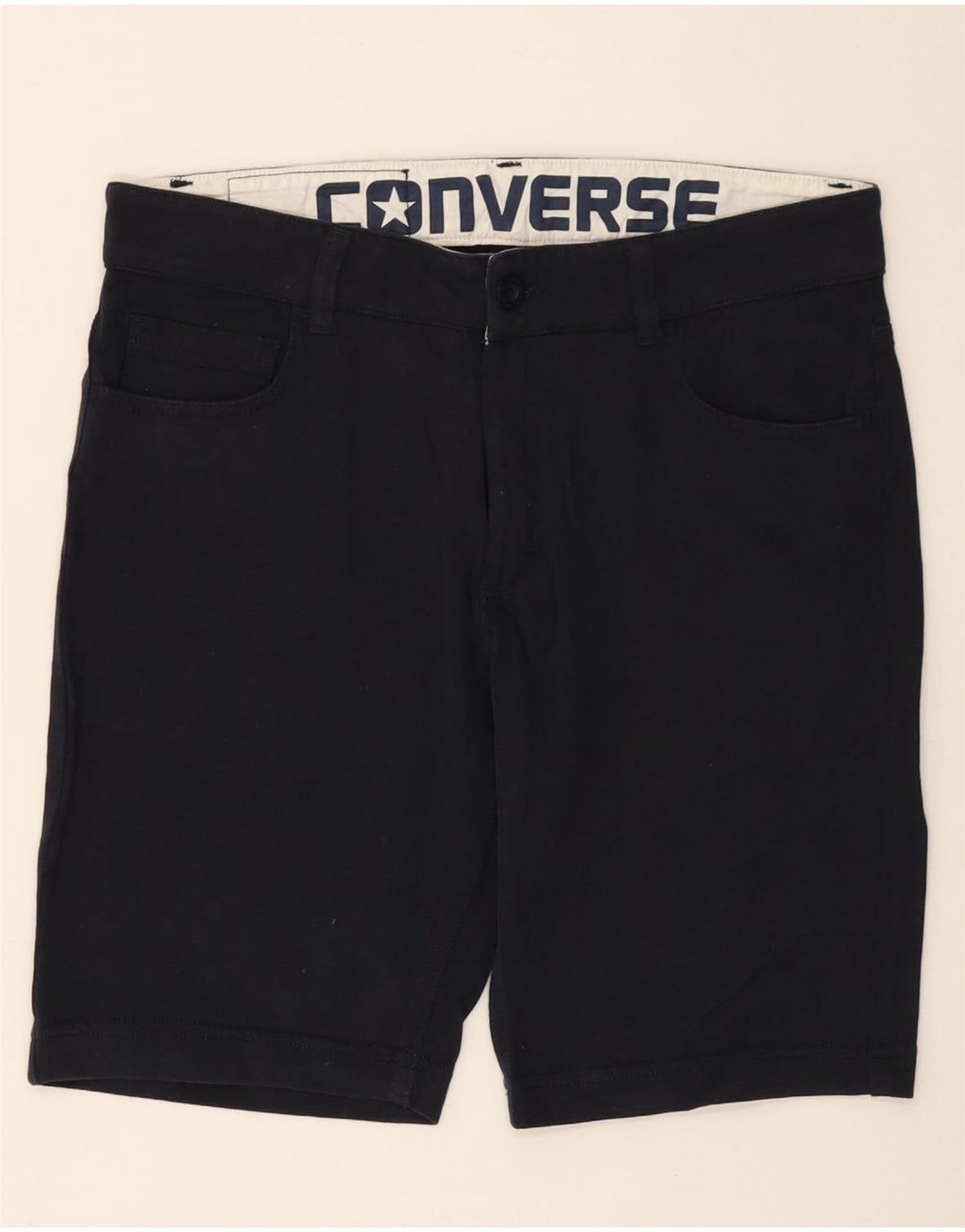 Shorts casual masculino CONVERSE pequeno W29 algodão azul marinho