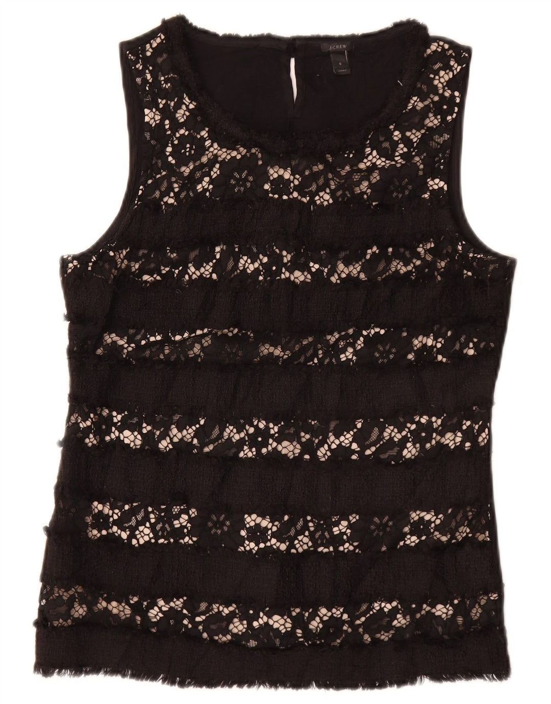 Blusa feminina sem mangas J. CREW UK 10 pequena viscose floral preta