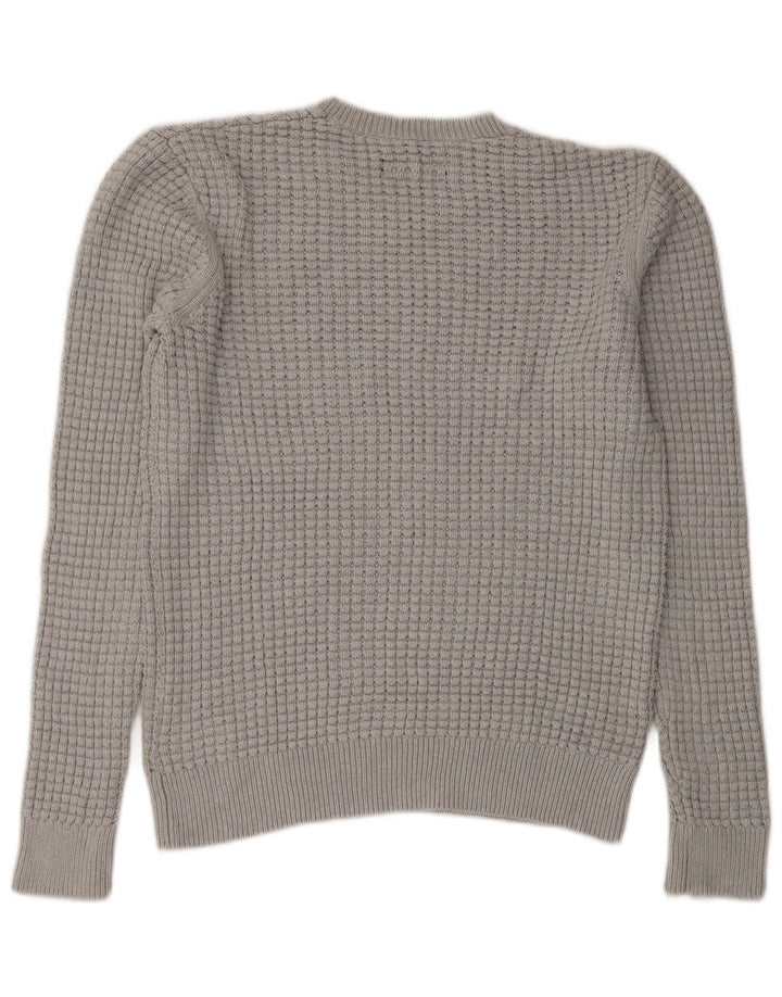 ALL SAINTS Suéter masculino com gola redonda XS algodão cinza
