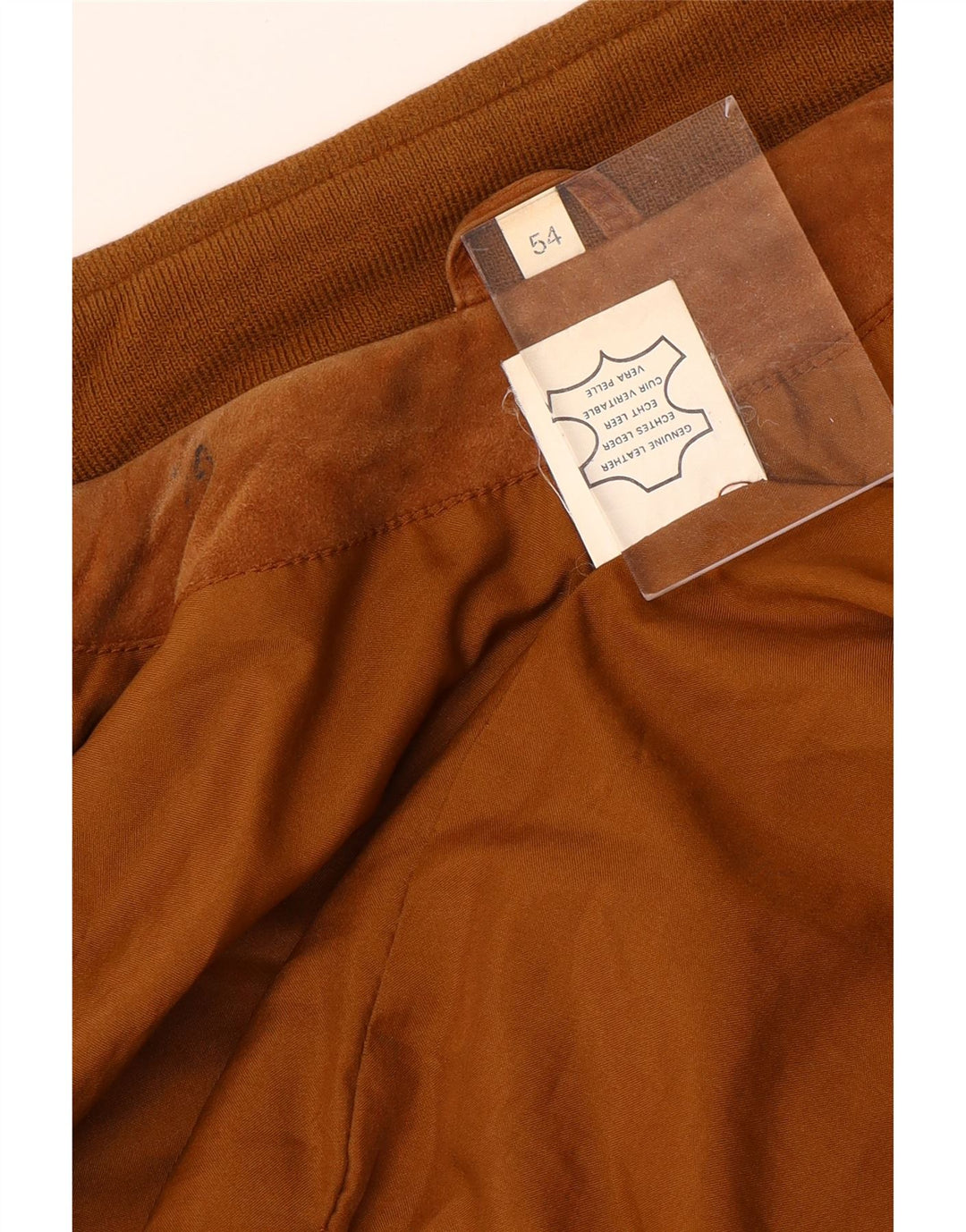 Jaqueta bomber masculina VINTAGE de camurça IT 54 2XL couro bege