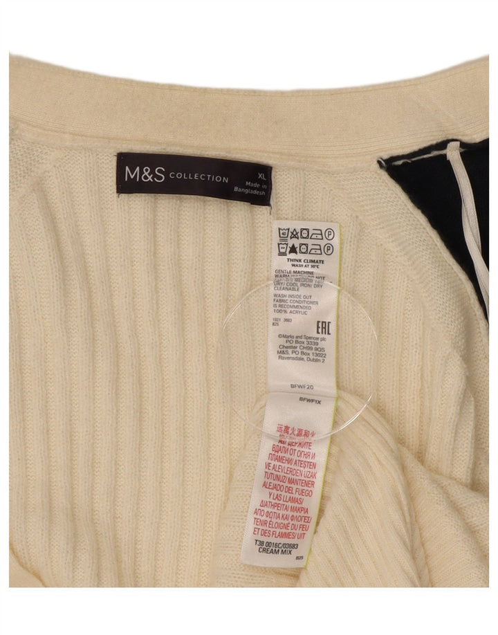 Suéter cardigã feminino oversized Marks & Spencer UK 18 XL branco