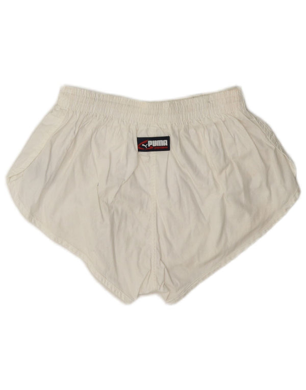 Shorts esportivos femininos Puma UK 10 pequenos brancos