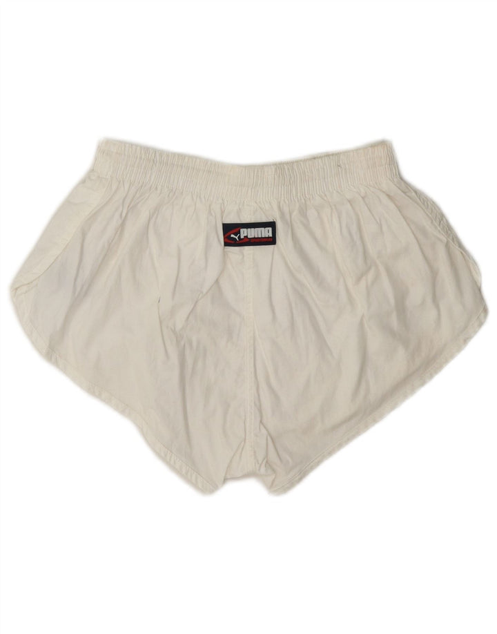 Shorts esportivos femininos Puma UK 10 pequenos brancos