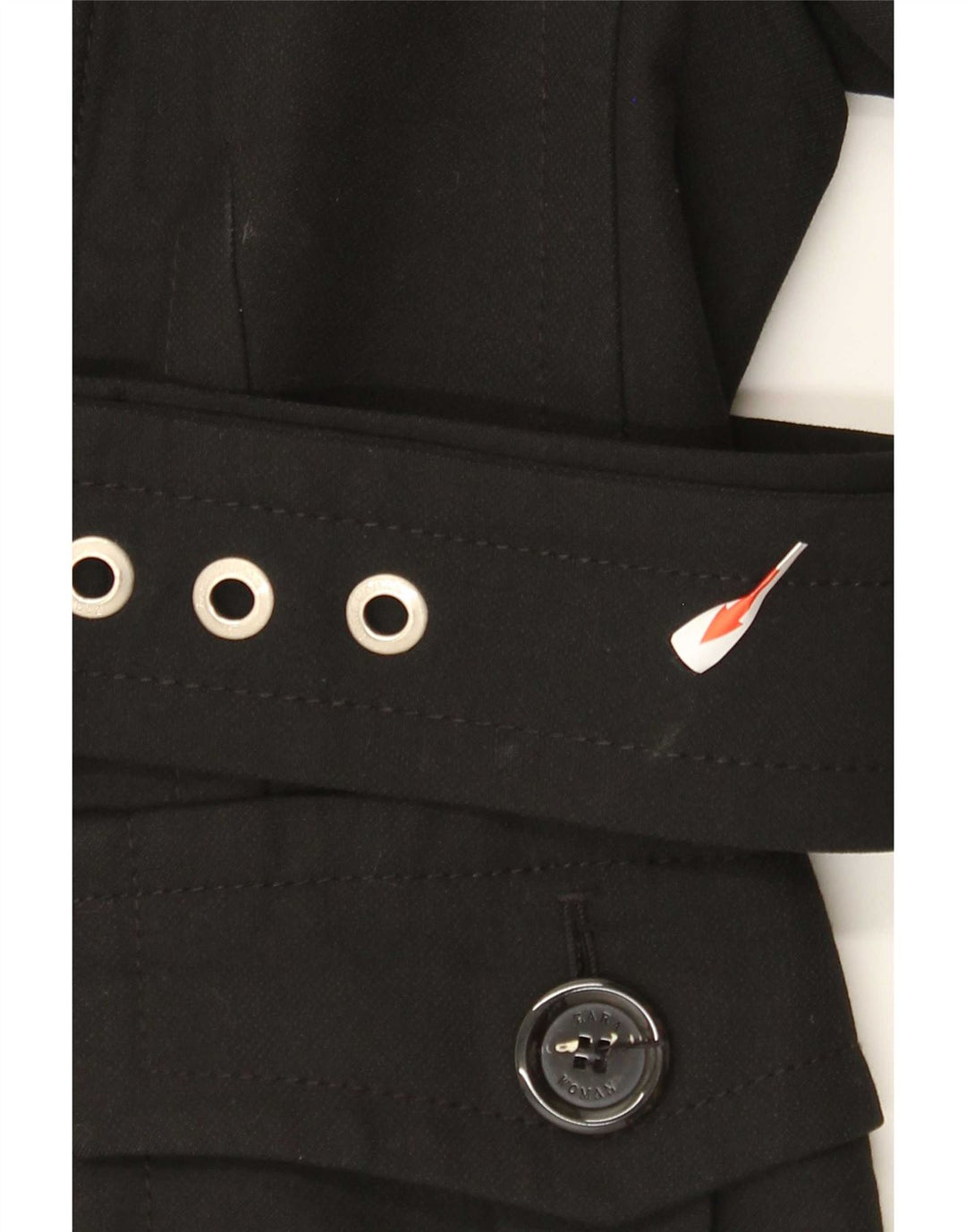 Zara Womens Biker Jacket UK 12 Médio Preto Poliéster