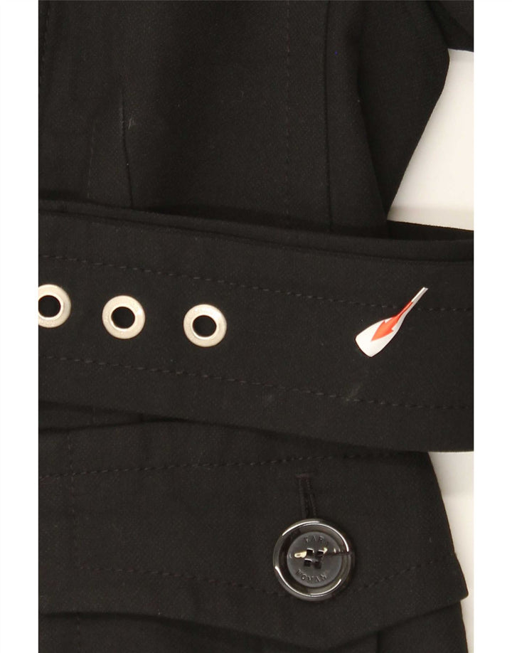 Zara Womens Biker Jacket UK 12 Médio Preto Poliéster