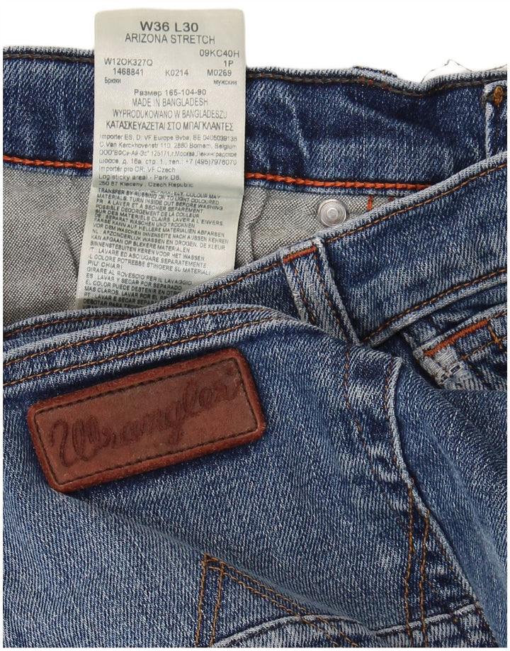 WRANGLER Masculino Arizona Stretch Straight Jeans W36 L30 Azul Algodão