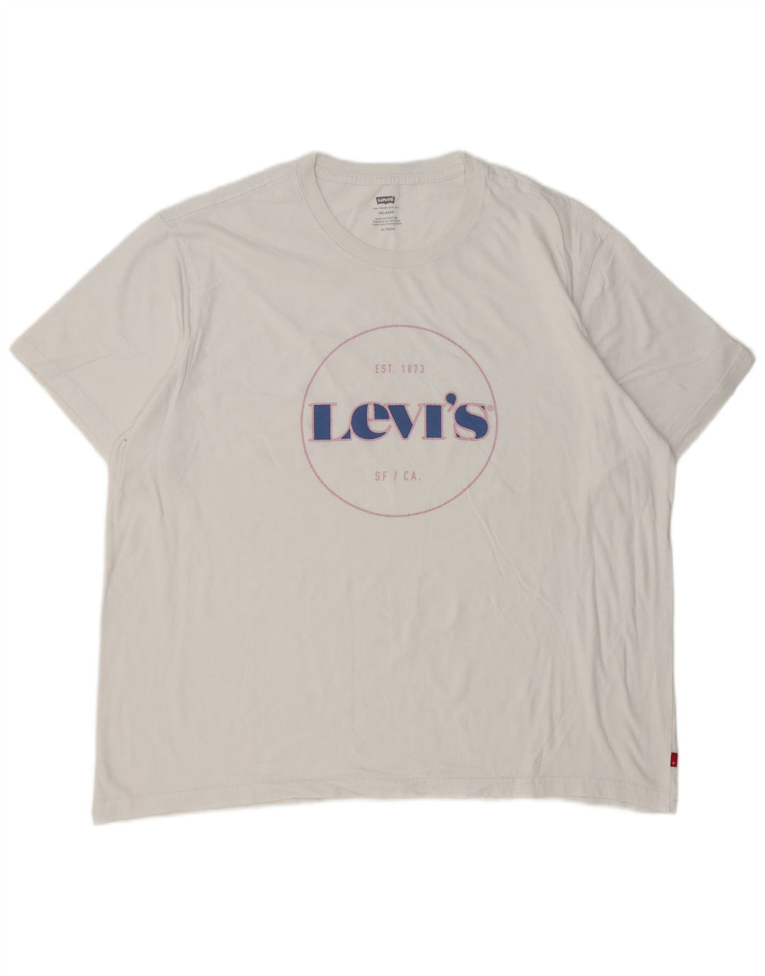 Camiseta gráfica masculina Levi's Top XL algodão branco