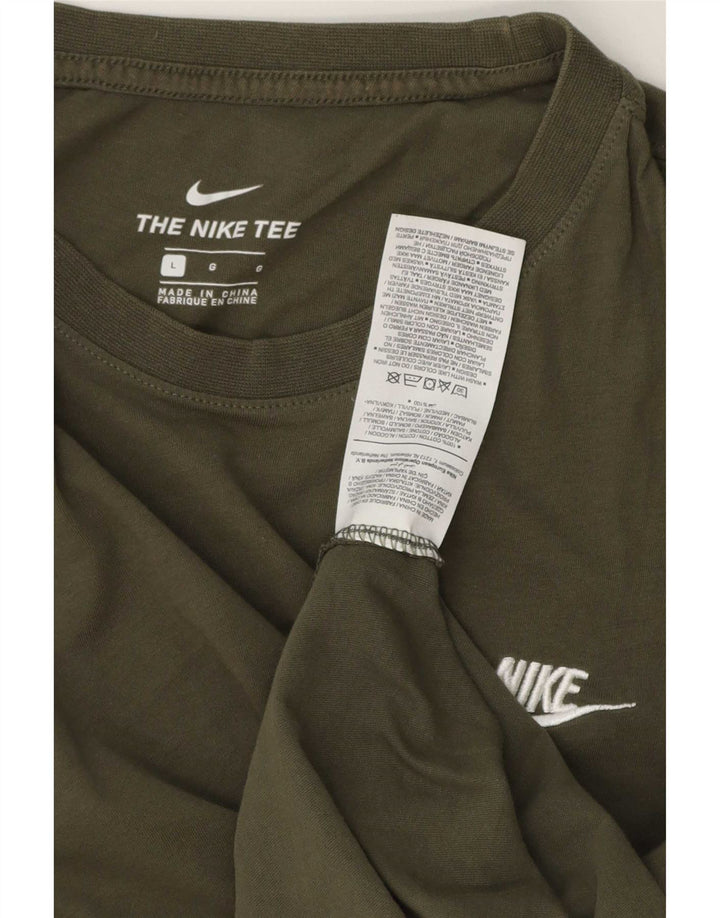 Camiseta masculina Nike grande algodão cáqui