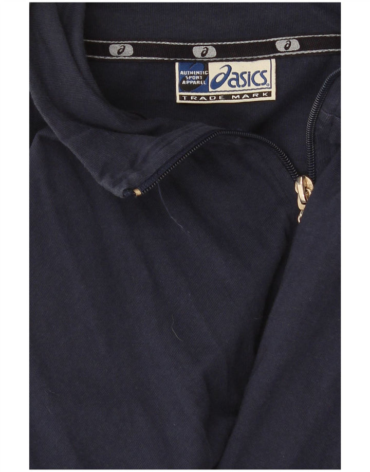 Asics Mens Tracksuit Top Jacket Pequeno Azul Marinho