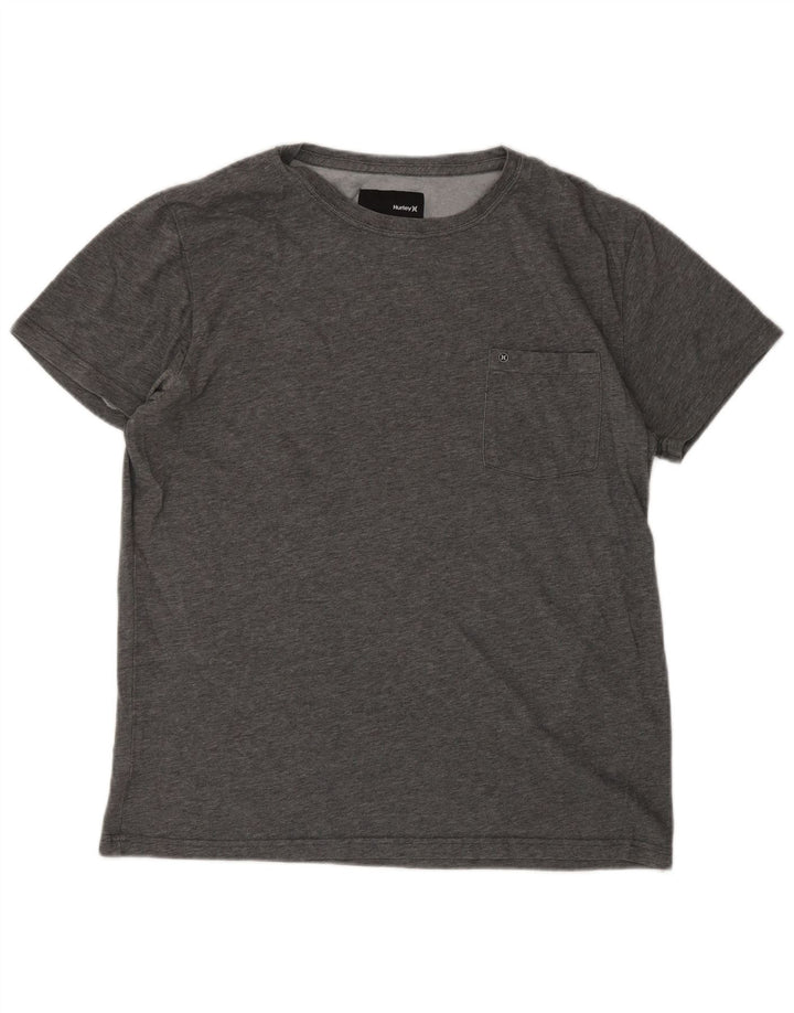 Camiseta masculina HURLEY Dri Fit Top de algodão cinza médio