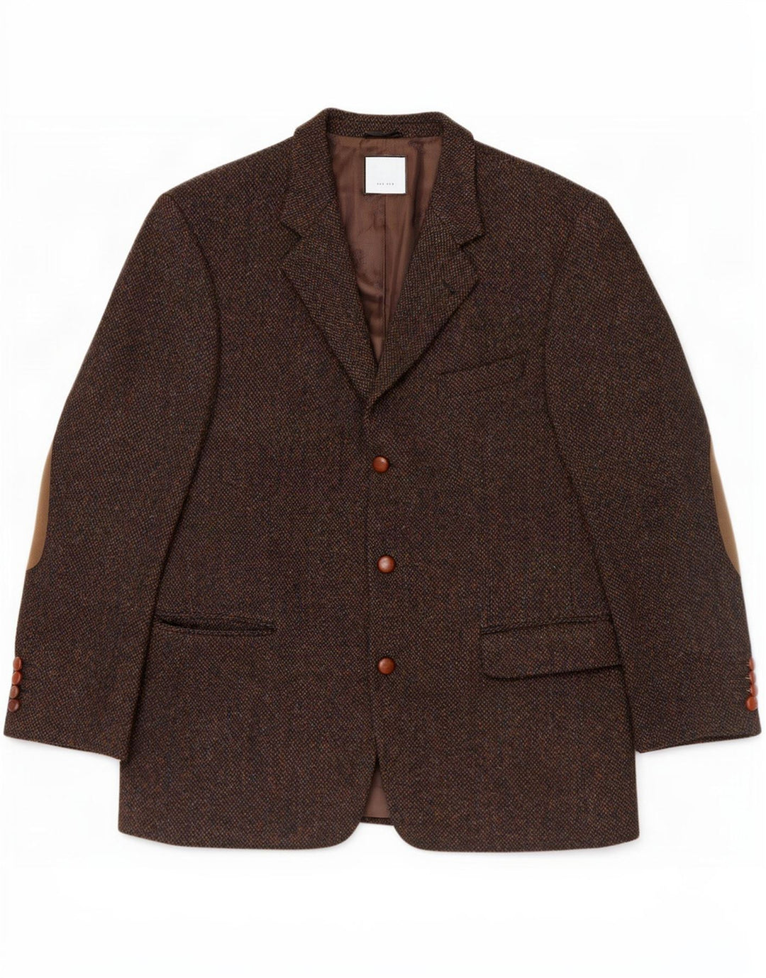 Jaqueta blazer masculina Harris Tweed Mario Barutti com 3 botões IT 50 grande marrom