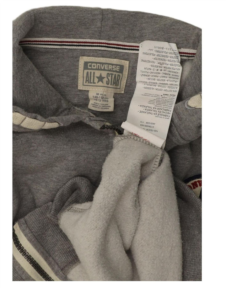 Suéter CONVERSE Boys Zip com capuz 10-11 anos cinza médio algodão