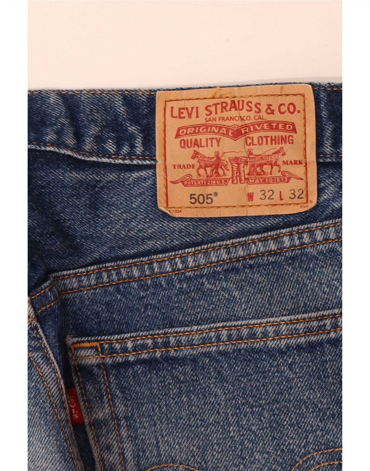 Calça jeans masculina Levi's 505 Regular Fit Straight W32 L32 Azul Algodão