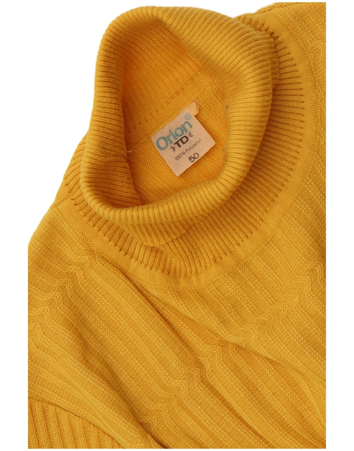 Suéter masculino Orlon com gola redonda IT 50 poliacrílico amarelo médio