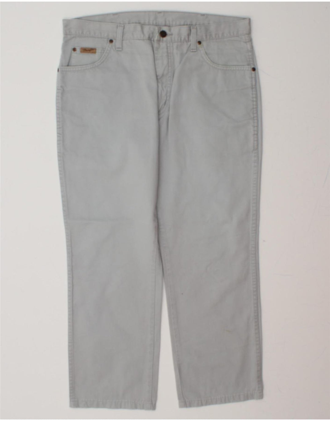 WRANGLER Mens Straight Casual Trousers W36 L27 Grey Cotton Vintage Wrangler and Second-Hand Wrangler from Messina Hembry 
