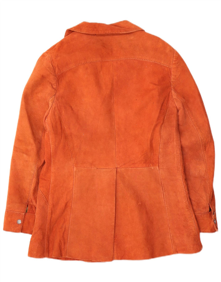 Jaqueta de camurça feminina vintage IT 38 XS laranja