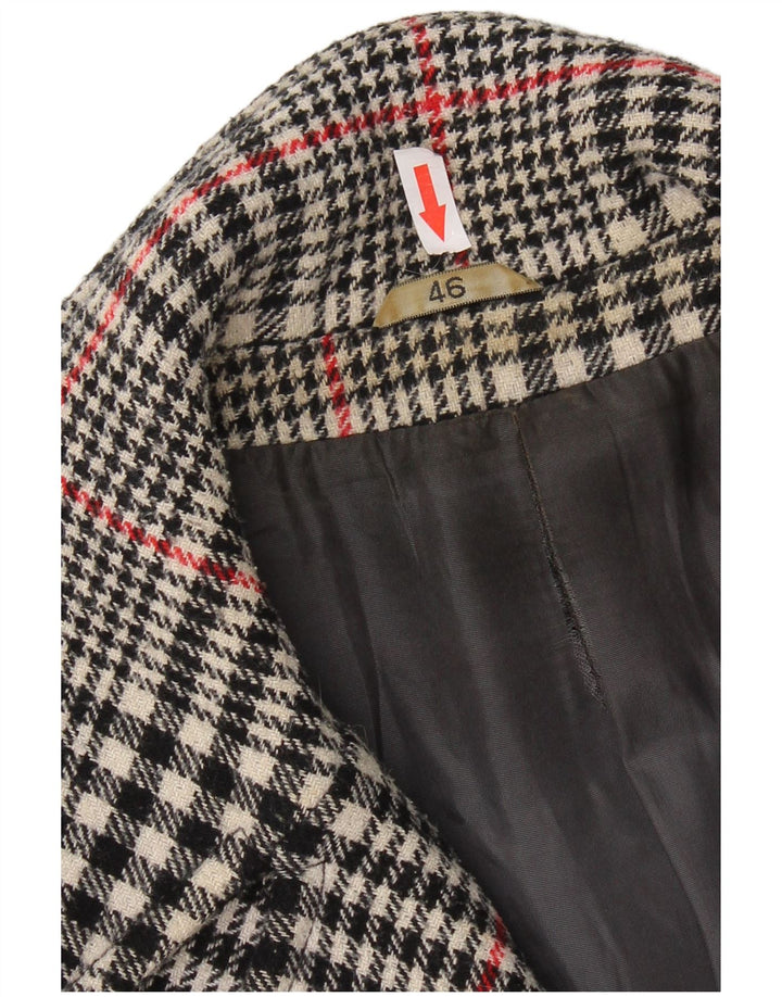 Trench coat feminino vintage com peito duplo IT 46 xadrez cinza grande