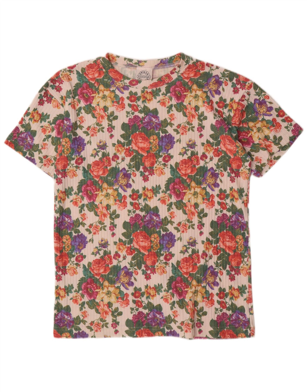 Camiseta masculina gráfica ERIKA Top médio de algodão floral multicolorido