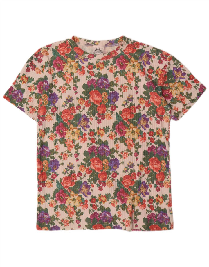 Camiseta masculina gráfica ERIKA Top médio de algodão floral multicolorido
