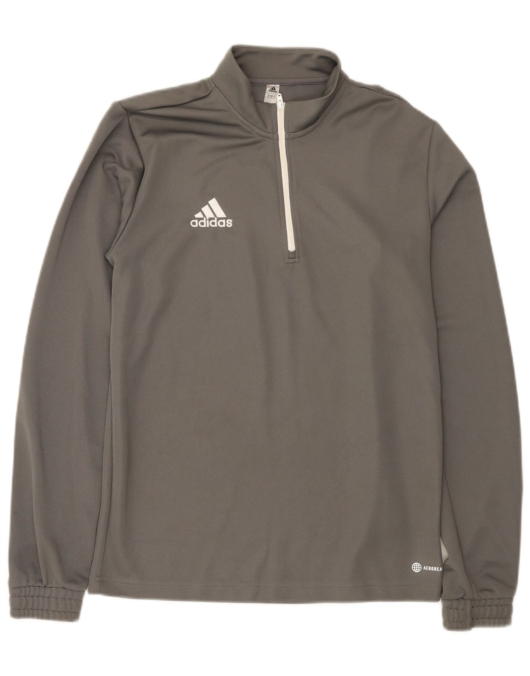 Adidas Mens Aeroready Zip Neck Pulôver Treino Top Pequeno Poliéster Cinza