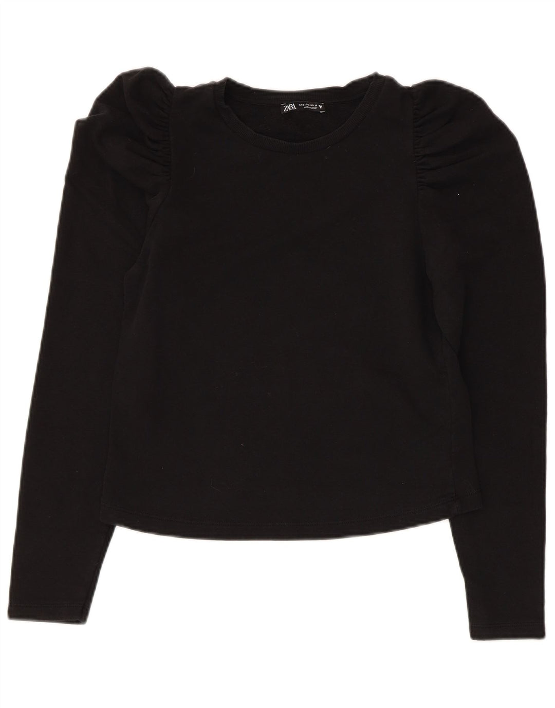 Top feminino Zara manga comprida UK 8 pequeno preto