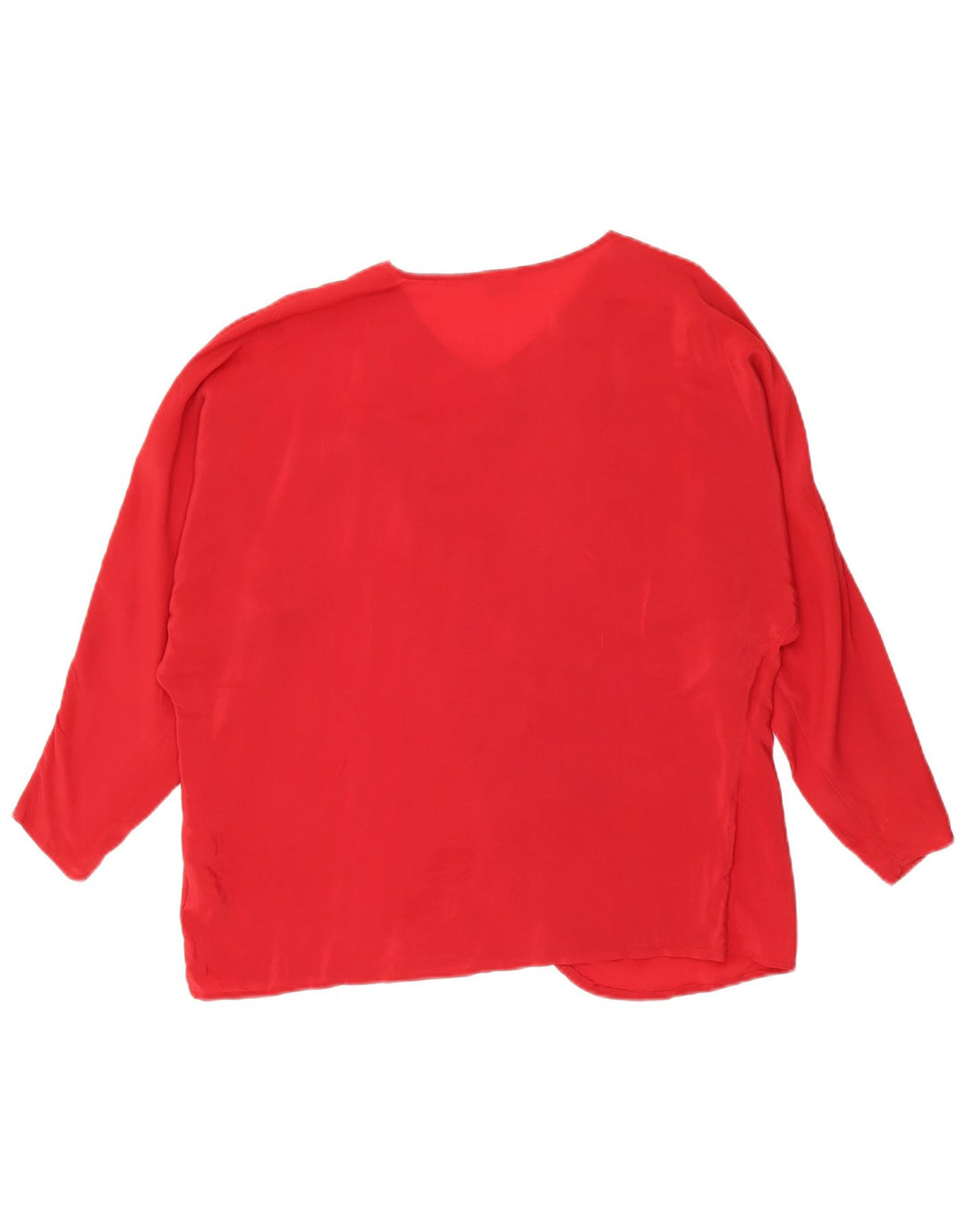 Blusa feminina vintage folgada top IT 42 acetato vermelho médio