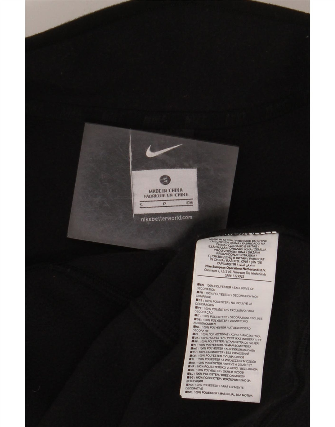 Jaqueta de lã masculina NIKE UK 36 poliéster preto pequeno