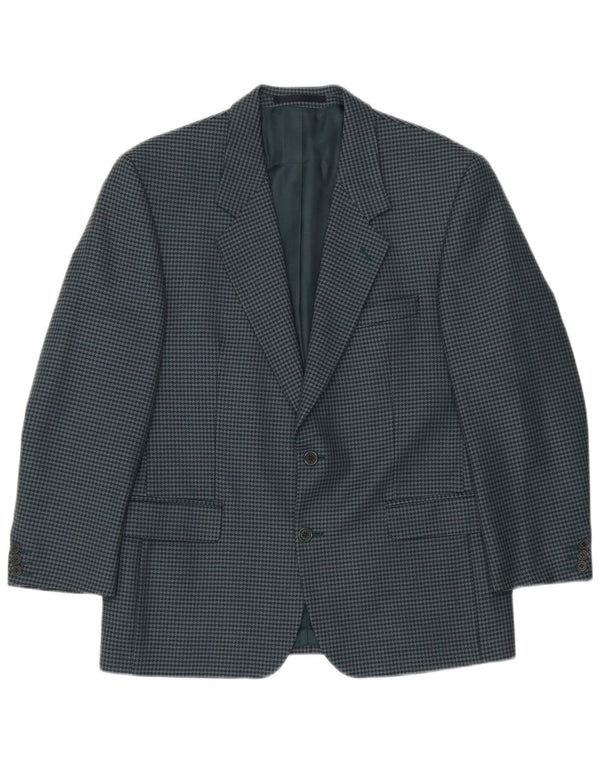 Jaqueta blazer masculina de 2 botões Douglas IT 50 grande verde houndstooth
