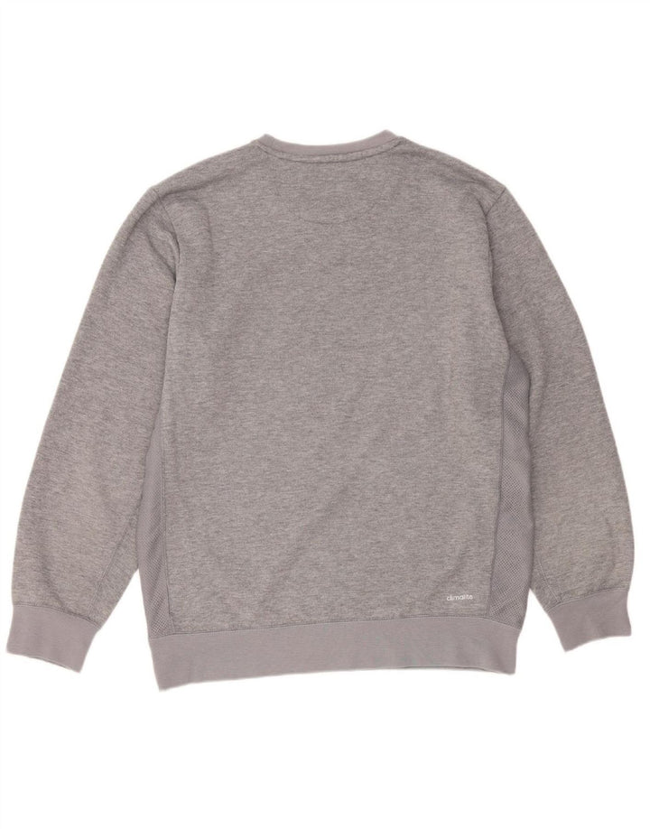 ADIDAS Mens Climalite Sweatshirt Jumper Médio Cinzento Poliéster
