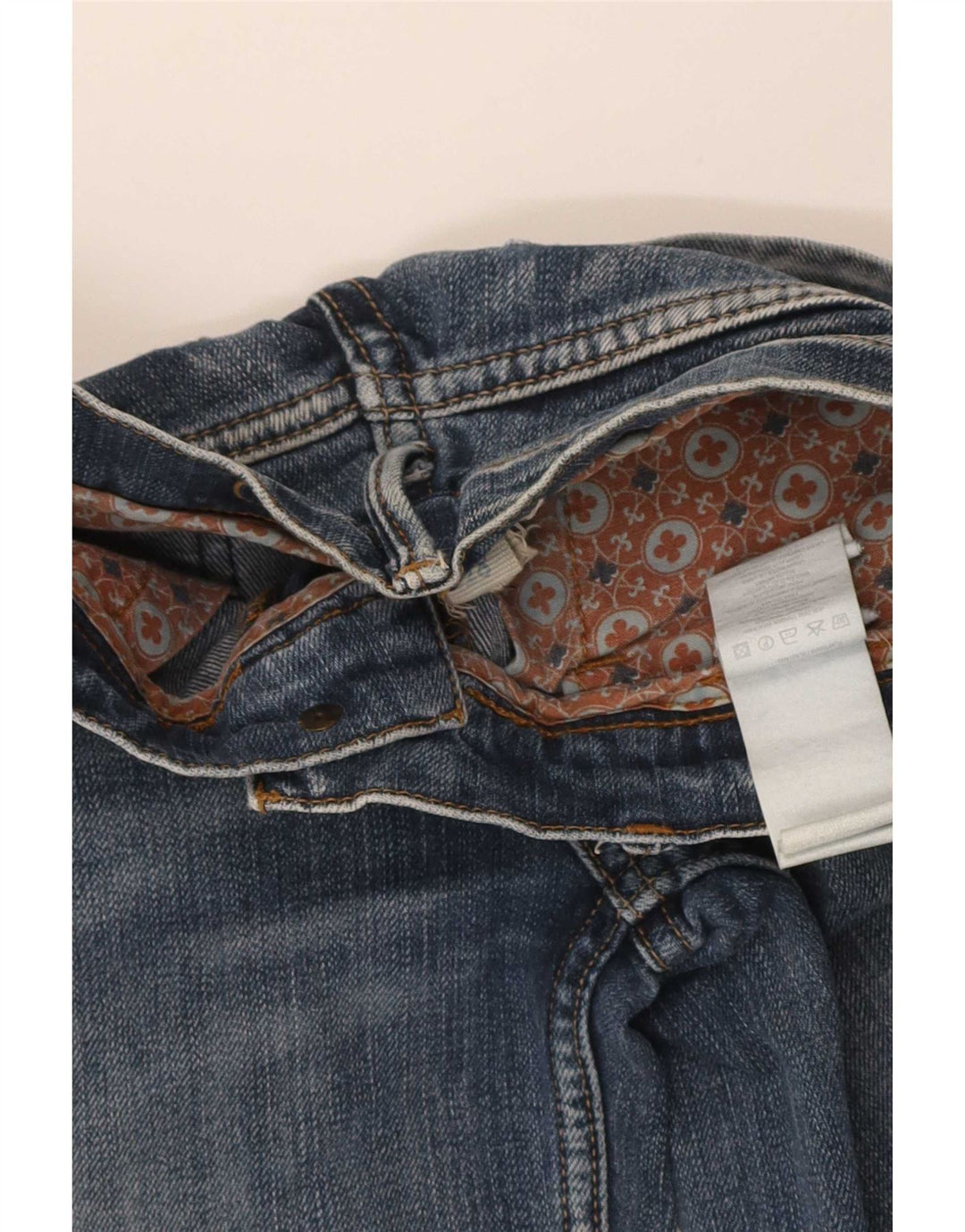 Fishbone feminino bootcut jeans W28 L33 algodão azul
