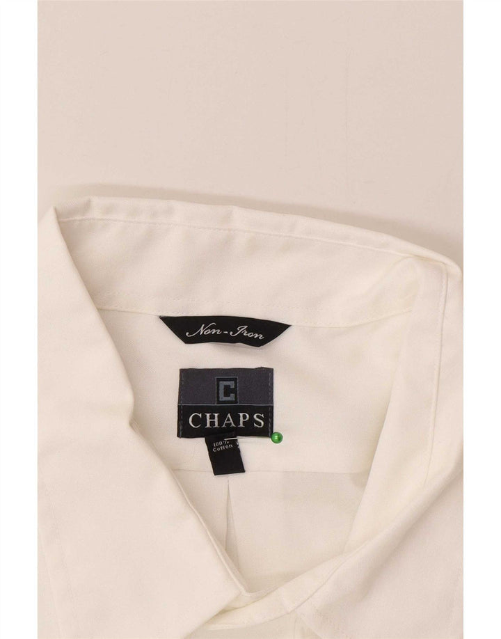 Camisa masculina Chaps tamanho 18 2XL algodão branco