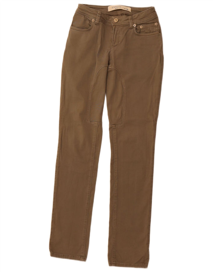 SIVIGLIA Jeans Slim Feminino W26 L32 Algodão Cáqui