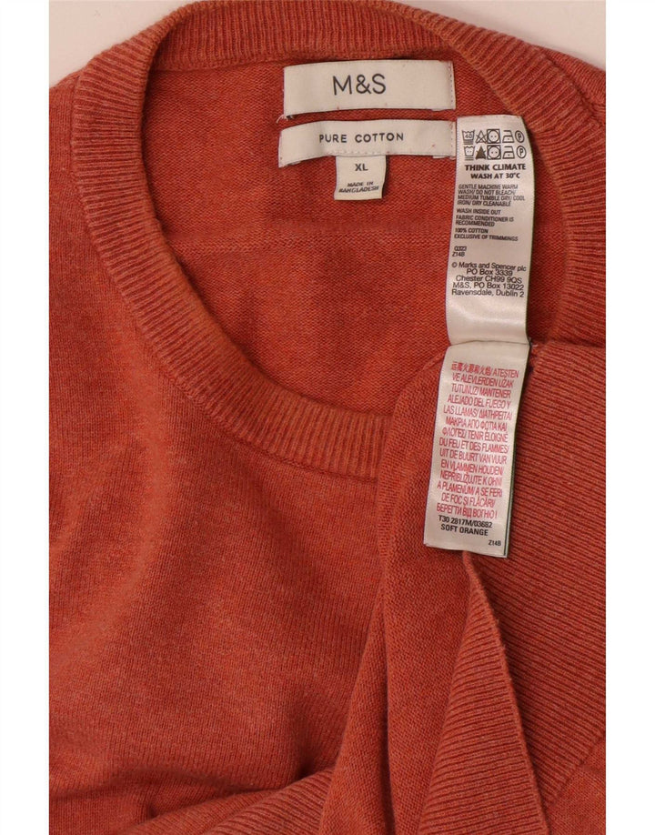 Suéter masculino Marks & Spencer com gola redonda XL laranja algodão