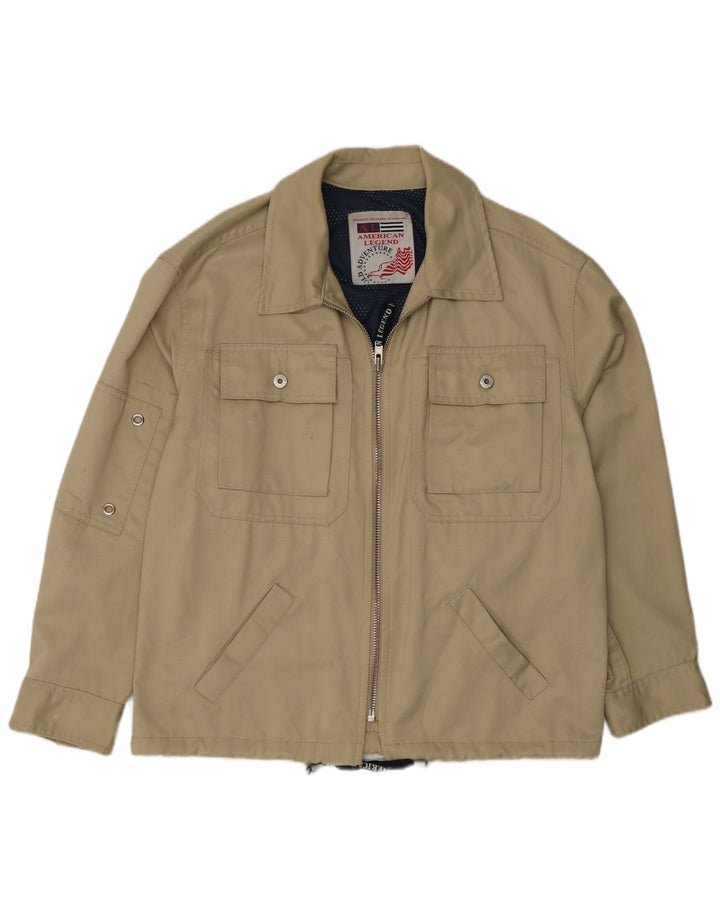 Jaqueta utilitária masculina American Legend UK 38 algodão bege médio