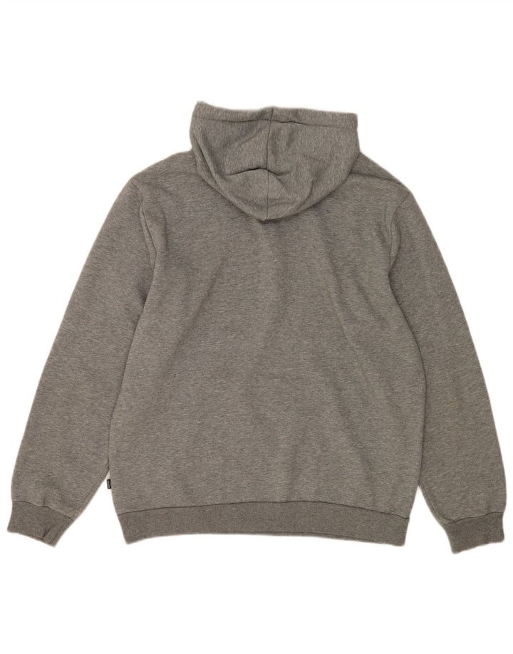 Suéter com capuz gráfico masculino Puma, algodão manchado cinza médio